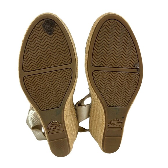 Abeo Biosystems Delano Espadrille Women's Size 7N Gold Leather Wedge Sandals - Picture 8 of 14
